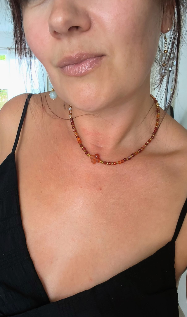 A Collier "Trèfle" Cornaline