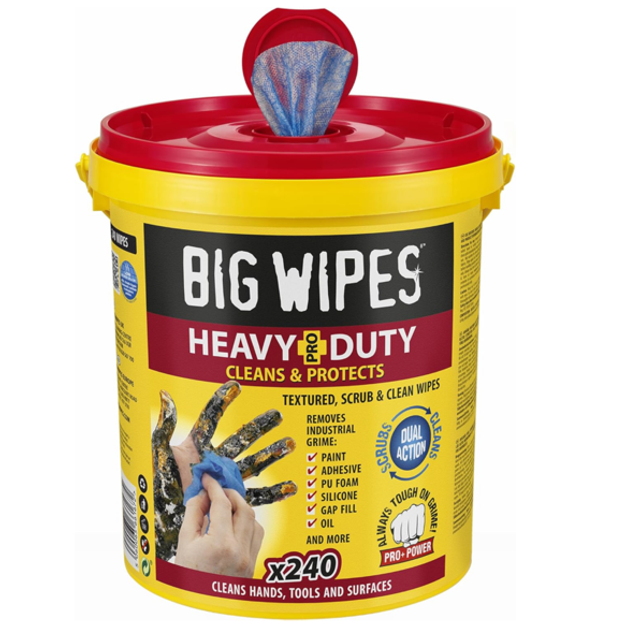 Big Wipes Lingettes pour les mains Heavy Duty Pro+ x240 Ultra efficace sur la saleté