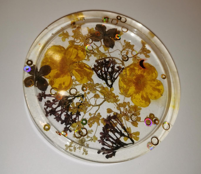 Dessous de verre fleurs séchées 