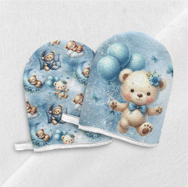 Panneau gant de toilette ourson (lot de 4 faces) 