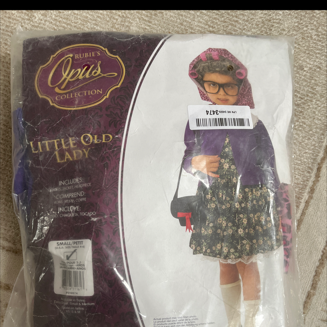 Little Old Lady Set Inc Wig 4-6 Years 