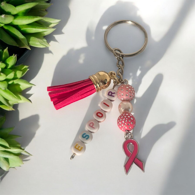 Porte clé octobre rose (espoir)