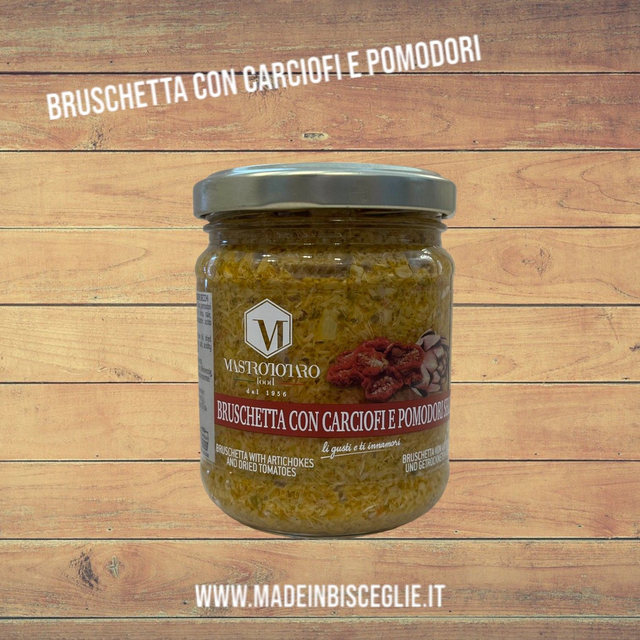 Bruschetta con carciofi e pomodori - 180gr - Mastrototaro Food