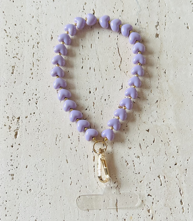 Kleine hartjes Telefoonkoort paars 