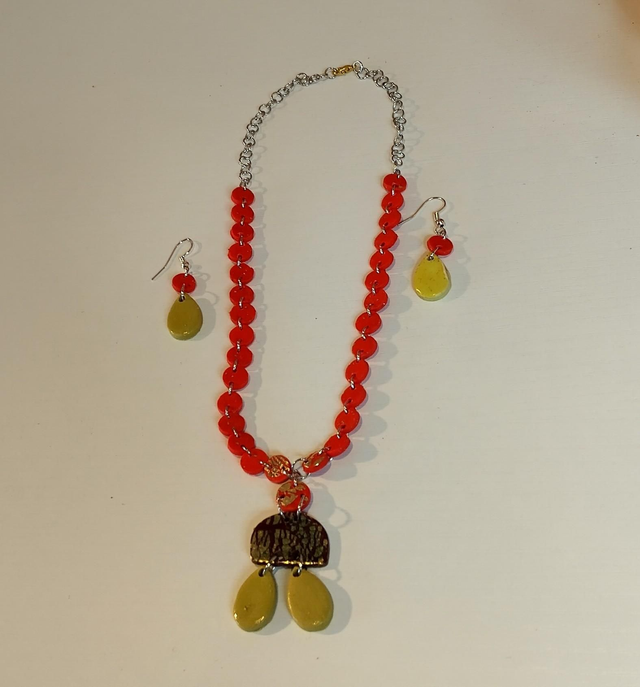 Handmade polymer clay earrings and necklace set - You are so special 