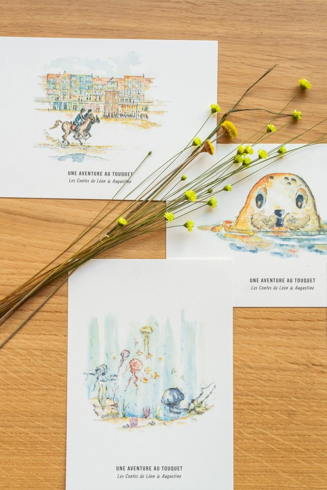 Carte illustrée - balade sur la digue