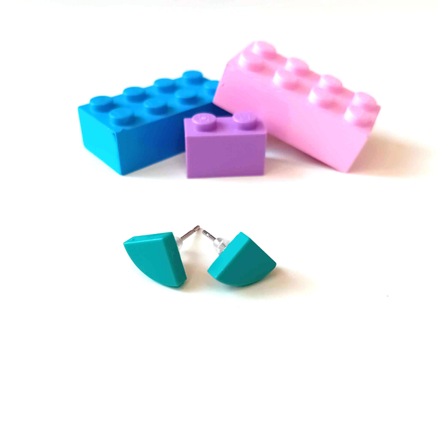 Puces &quot;Les P&#039;tits Lego&quot; - Turquoise - Pièces Artisanales