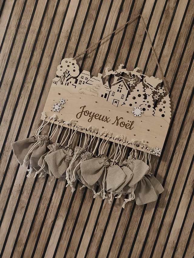 Calendrier de l’Avent en bois – Joyeux Noël 🎅✨