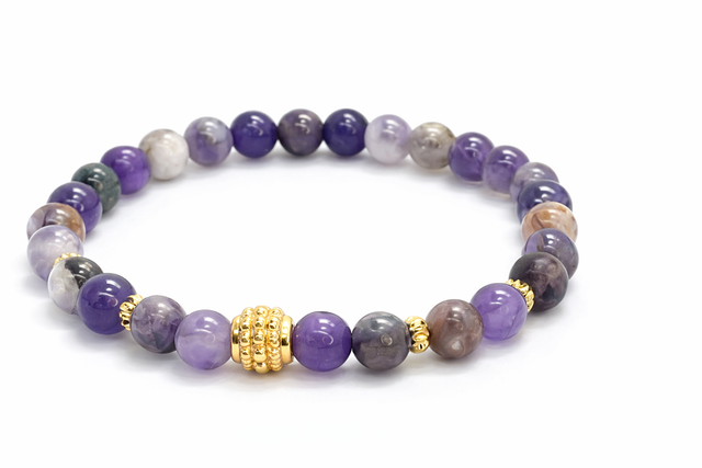 Bracelet bijoux Améthyste fantôme 6 mm
