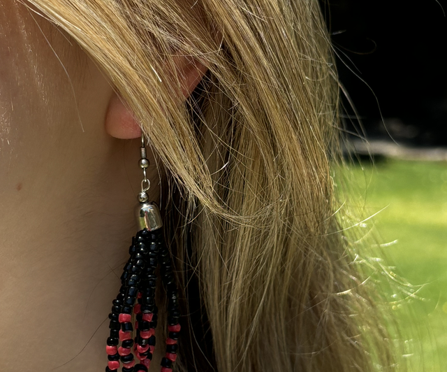 Aros mostacillas multiples negro