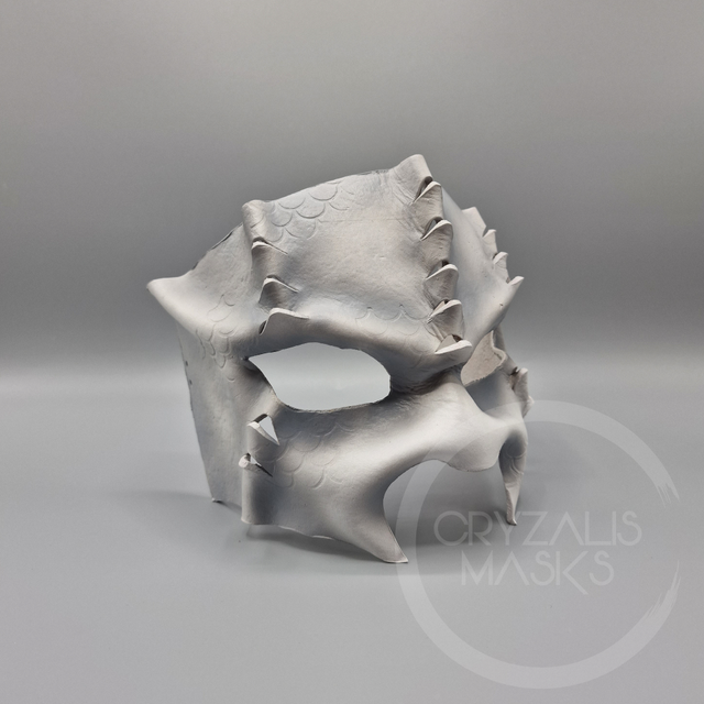 White Reptile leather mask