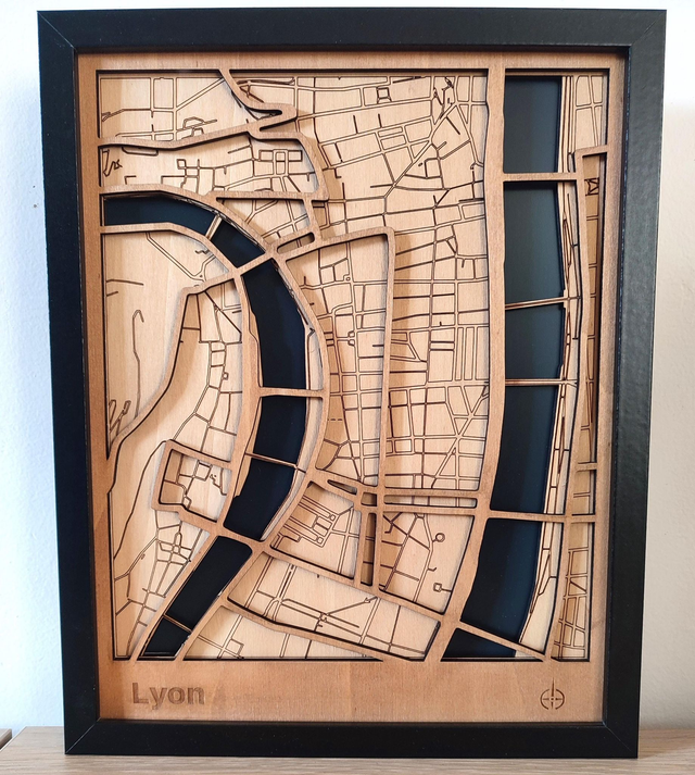 B07 – Carte de Lyon 3D – Décoration Murale