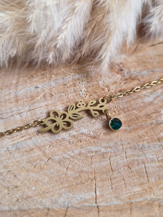 Bracelet "Fleur de Naissance" – Mai : Aubépine