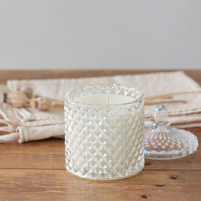Pearlescent Glass Candle With Lid 220g