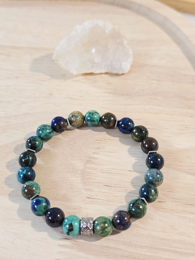 Bracelet Azurite Malachite 0,8 cm 