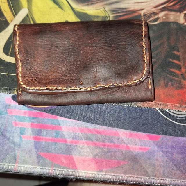 Portefeuille Cuir Marron Vieilli – Style Vintage Fait Main – Pochette Rabat