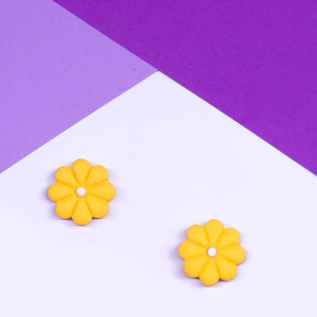 Yellow Flower Studs