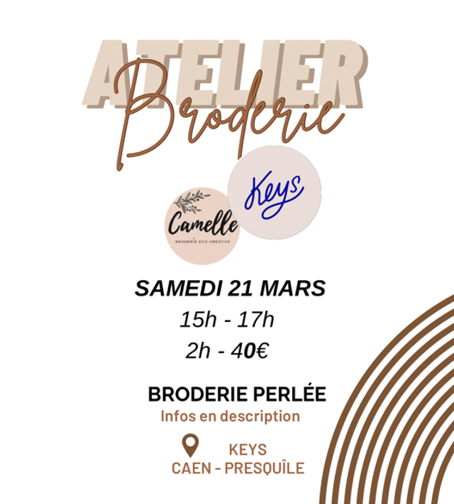 21.03.26 - Atelier broderie perlée -  KEYS CAEN 