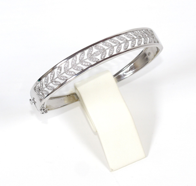 BRACELET ARGENT RHODIE FEUILLE 87157160