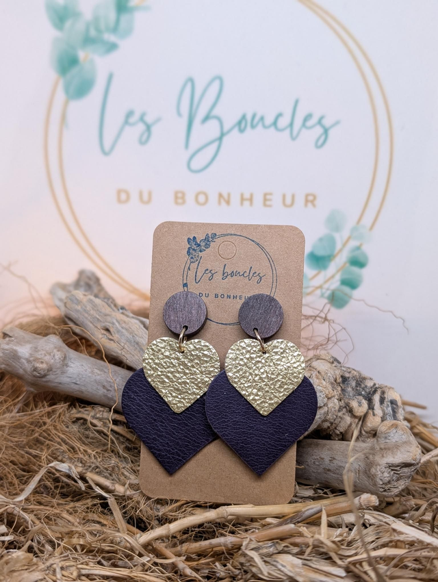 Double coeur prune 