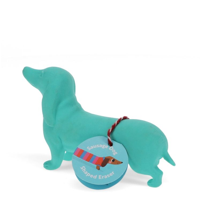 Sausage dog eraser blue