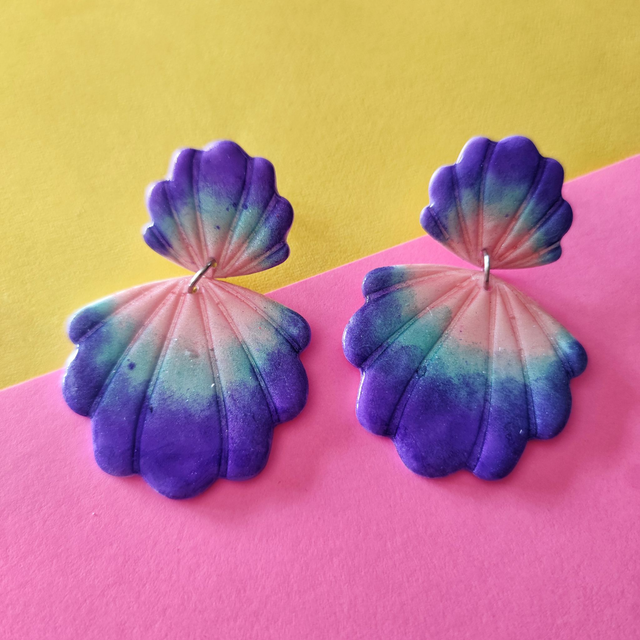 Pendientes MAXI CONCHA MORADOS