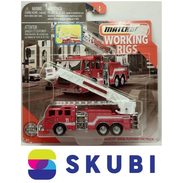 Pierce Velocity Aerial Platform Fire Truck - San Diego Fire Rescue - Matchbox Working Rigs