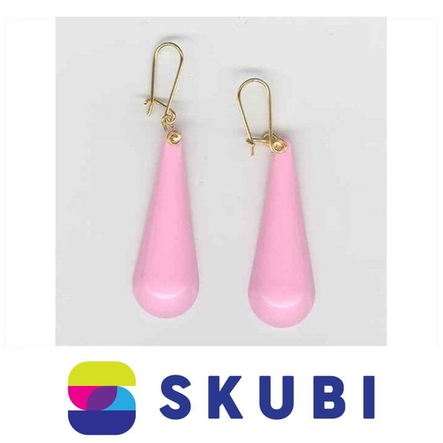 RETRO NÁUŠNICE PLASTOVÉ - KAPKY - 4 CM - NA HÁČKU (č. 121)