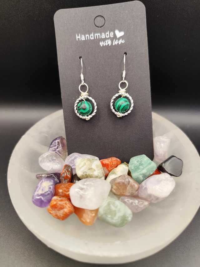 Malachite earrings