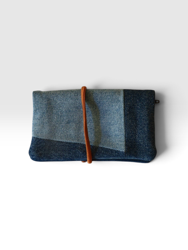 Patchwork denim tabacco case
