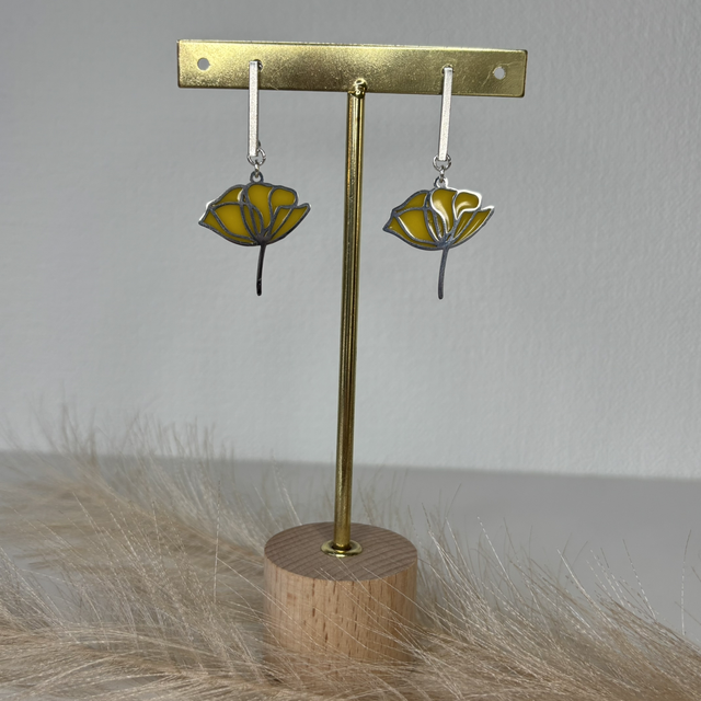 Boucles d’oreilles fleurs jaunes