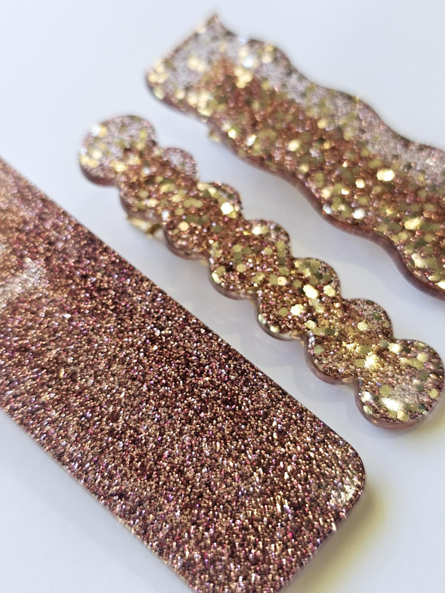 TRIO BARRETTES PRUNES OR