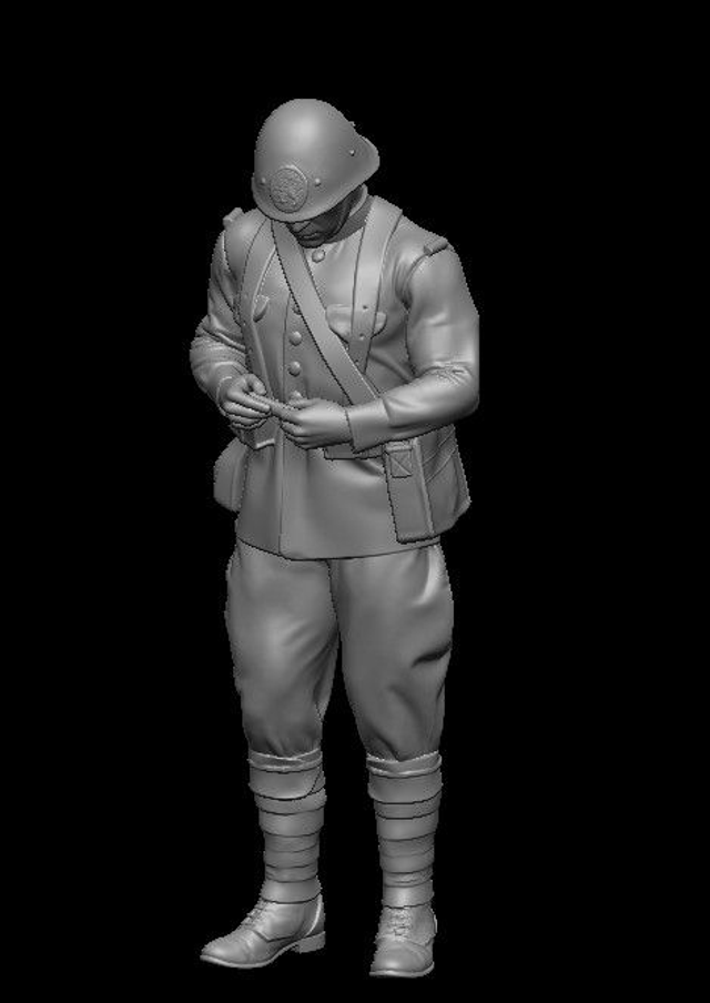 WW2 Dutch Soldier rolling a cigaret (3D Printed resin)