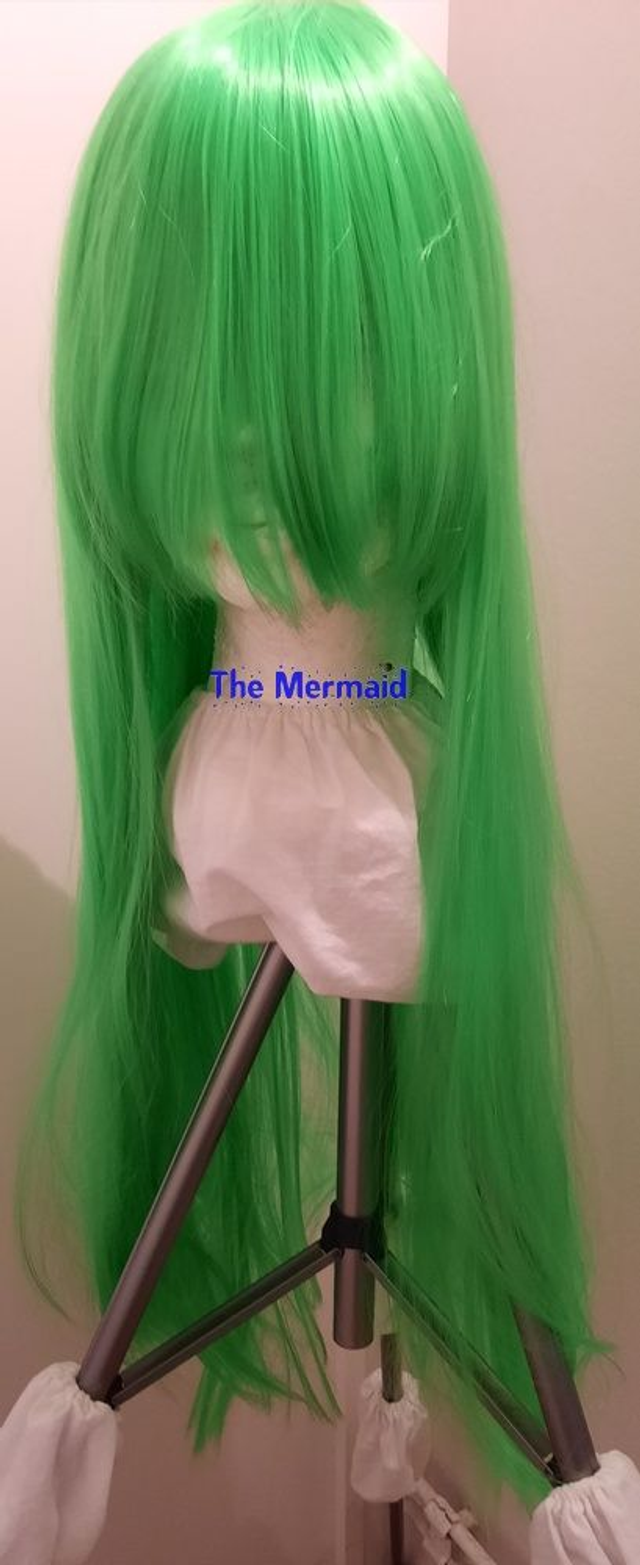 groene lange pruik