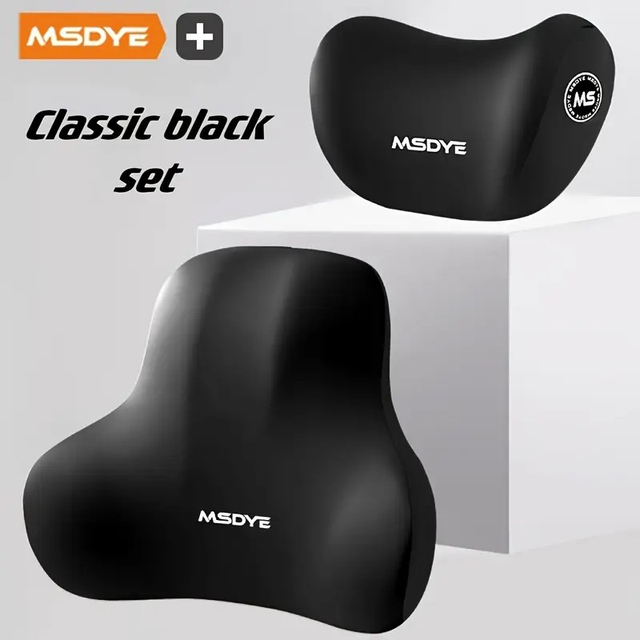 Car Headrest and Lumbar Pillow Set