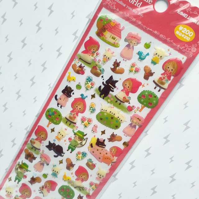 Fairy Tale World Red Riding Hood Deco Resin Sticker Sheet