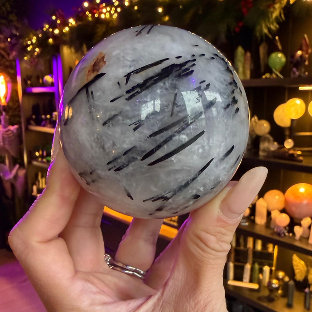 Tourmaline Quartz Sphere R17S