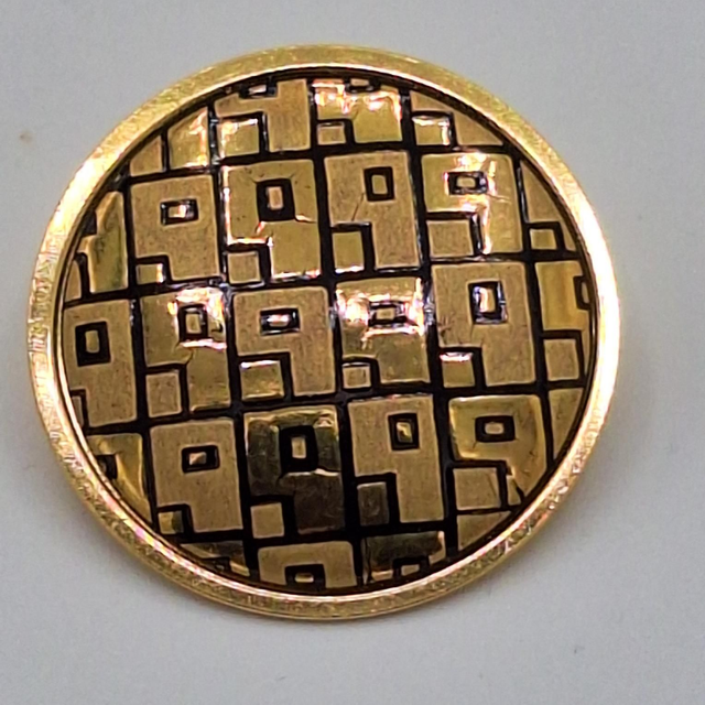 Vintage Brosche mit geometrischem Muster – 1970er Stil