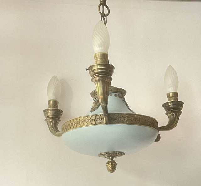 Empire- Deckenleuchte mit 3 Armen & Ornamenten-Vintage trifft Nachhaltigkeit