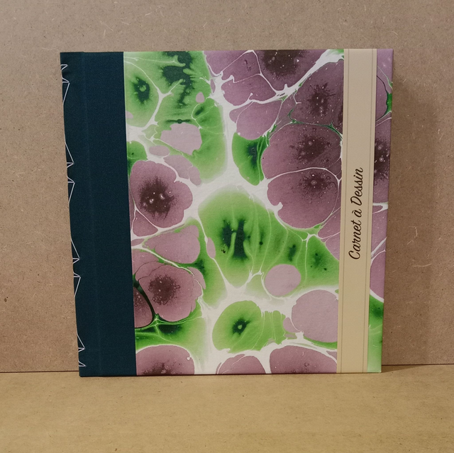 Carnet à dessin Vert/Marbré