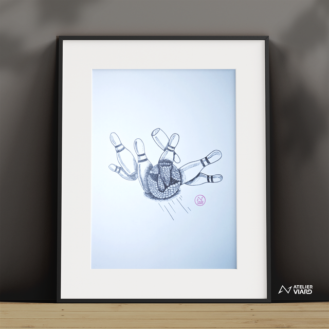 Tatou bowling - Dessin original (pièce unique)