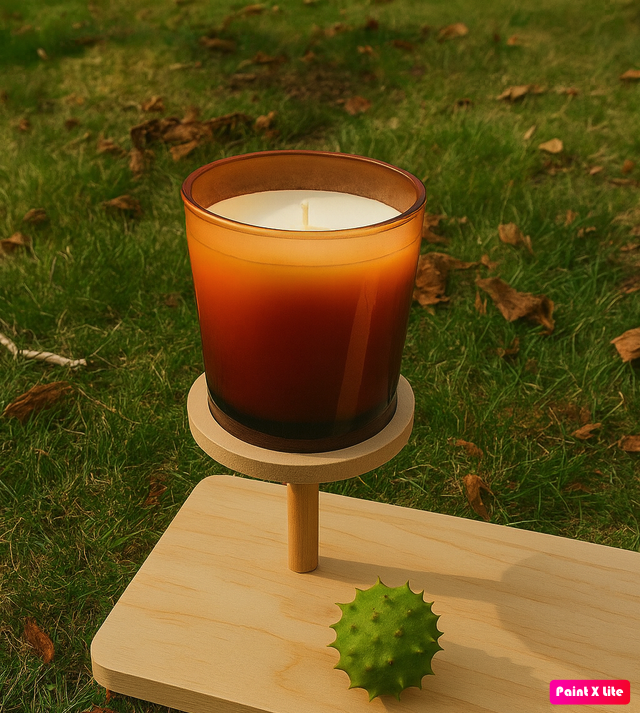 Série Automne - Bougie rechargeable, contenant en verre