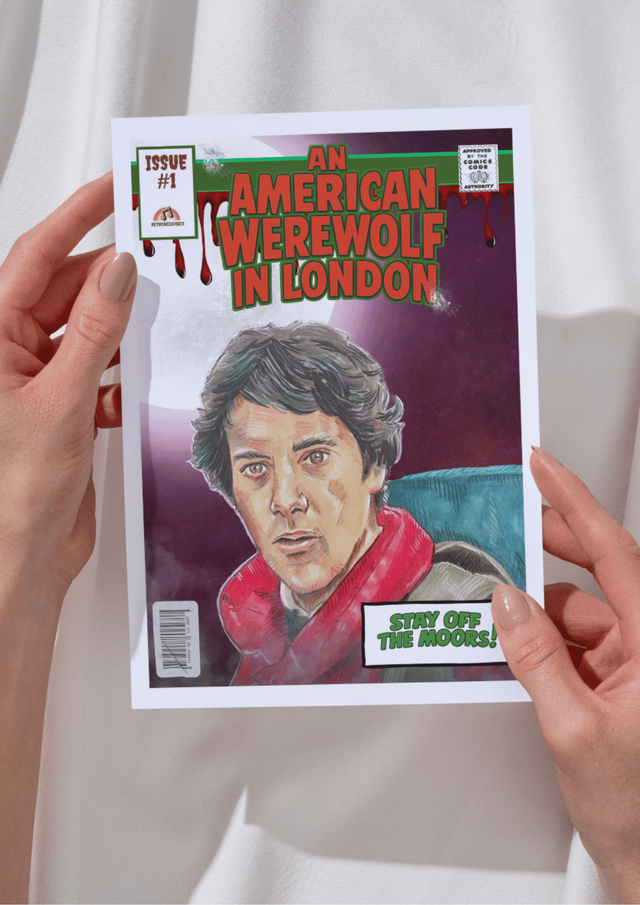 American Werewolf in London Comic Cover Art Greeting Card