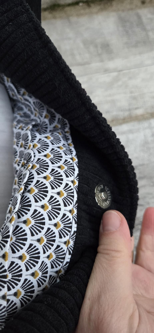 Sac à main porté épaule velours noir anse noire