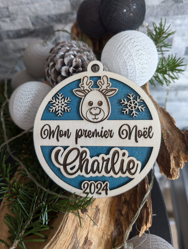 Boule de Noël personnalisé enfant - Mon premier Noël Renne