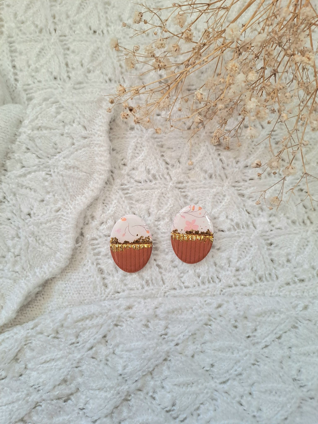 Boucles d'oreilles ovales Rosy 