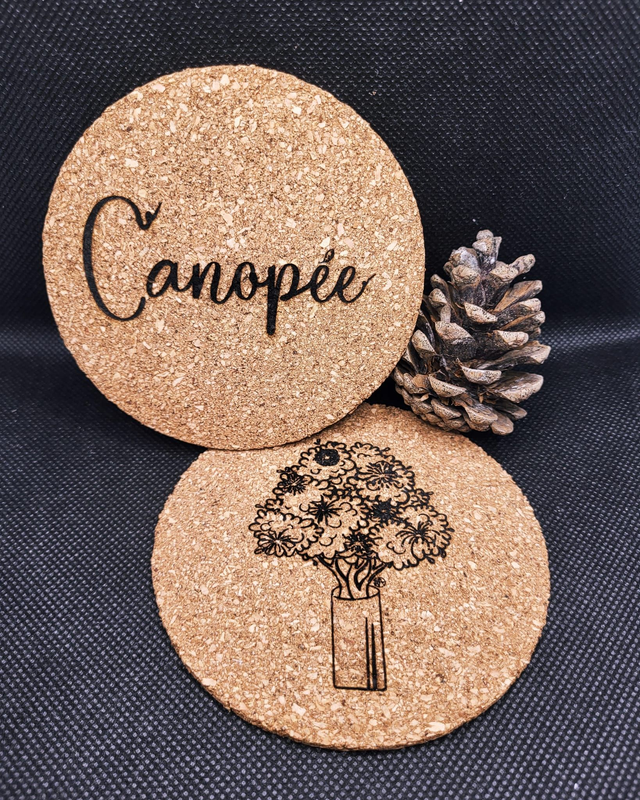 Dessous de verre en liège au motif &quot;Arbrifice&quot;