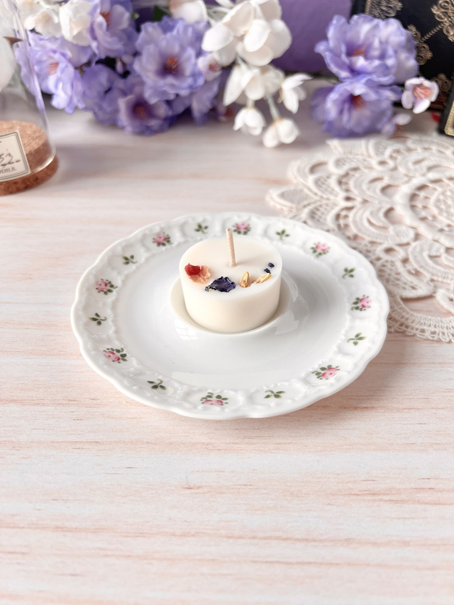 💜 Mini bougie fleurie - parfum Douce Lueur (à l'unité)