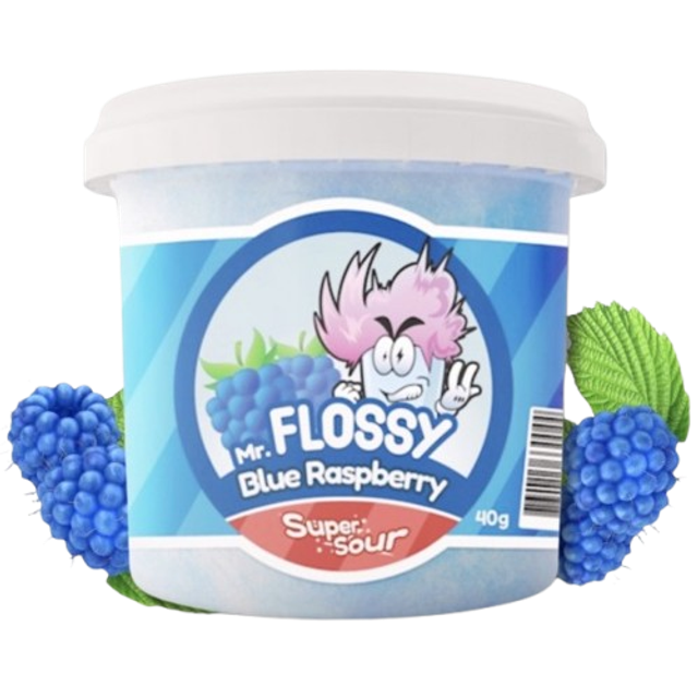 Mr Flossy Barbe à papa Acidulée Framboise Bleu 40 Gr