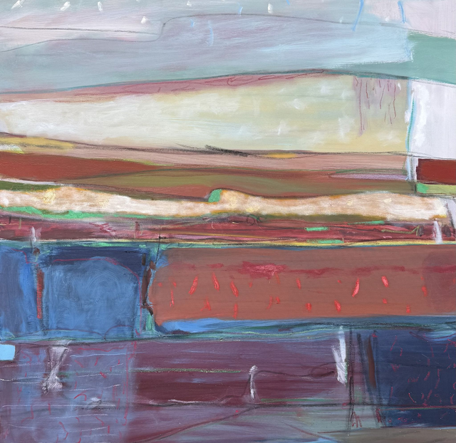 RN10 Chalk, Soil and Water by Rory Nugent, 100x100cm Oil on Canvas